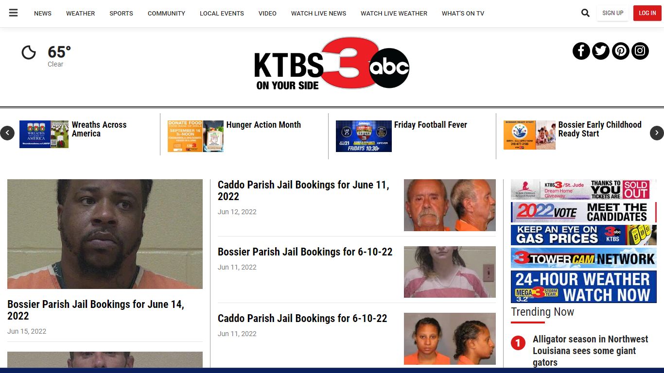 Jail Bookings | ktbs.com